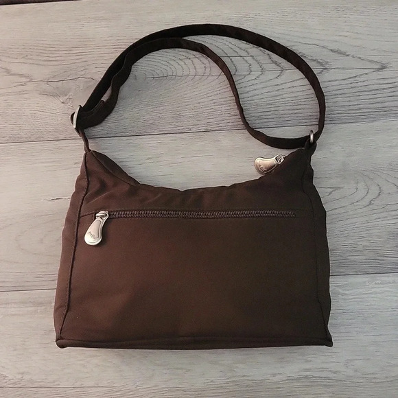 🛍Ameribag Brown Small Nylon Multi Pocket Travel‎ Shoulder Bag - Picture 2 of 12